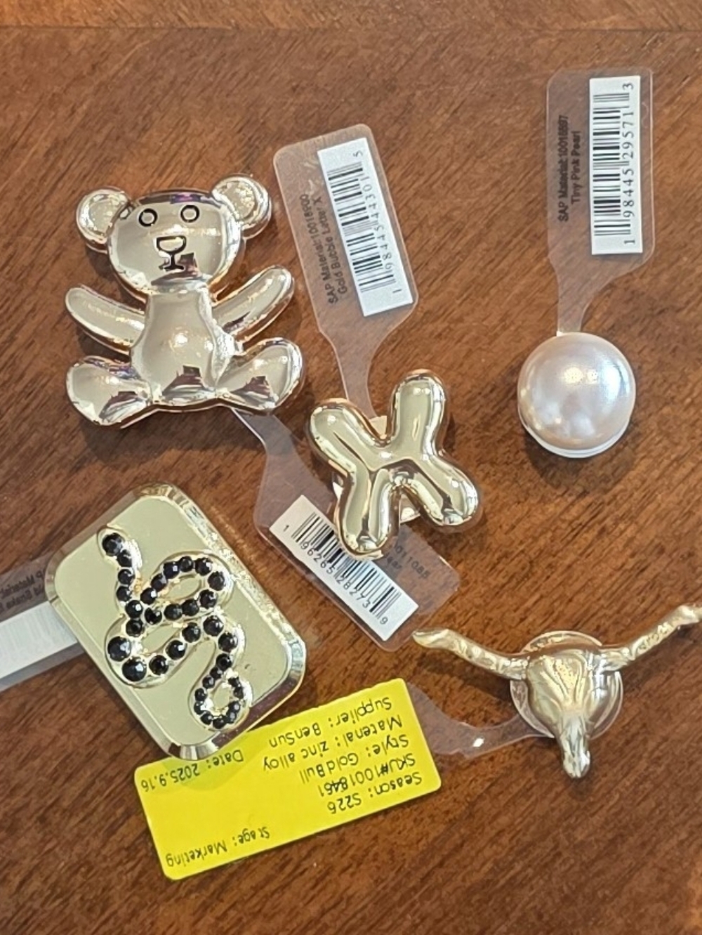 Crocs Shoes Charms  Animals Bear, Snake,  Bull And Pearl Lot Of 5 New